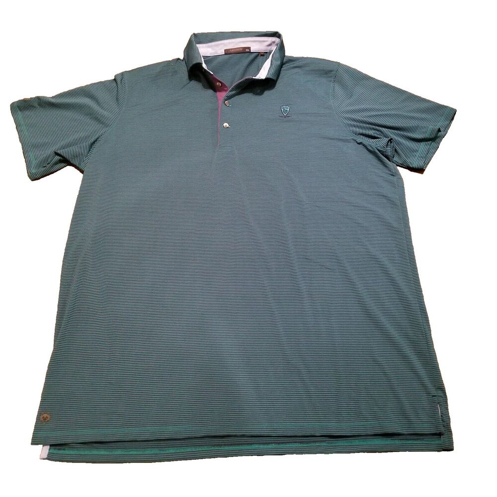 Greyson Polo Shirt Men's Size 2XL  Green Stripe Scioto Golf Course Embroidery
